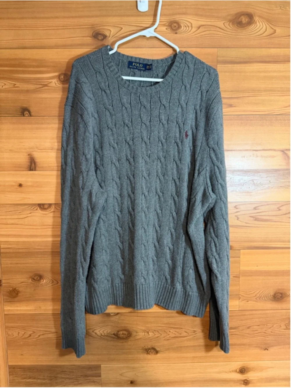 Polo Ralph Lauren mens Cable-Knit Cotton Sweater gray XXL